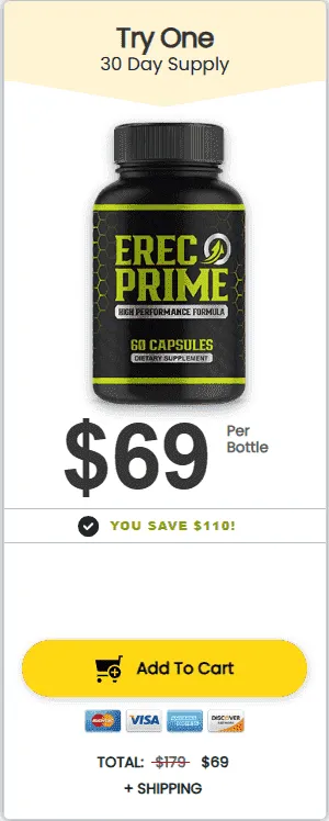 ErecPrime single bottle package containing 60 capsules for men's wellness support.